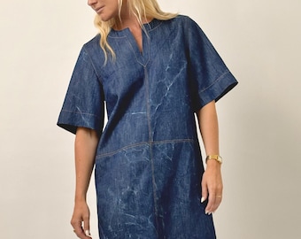 City Dress Sewing Pattern | A-line Shift Dress PDF | Sizes US 0–24 | Beginner Friendly