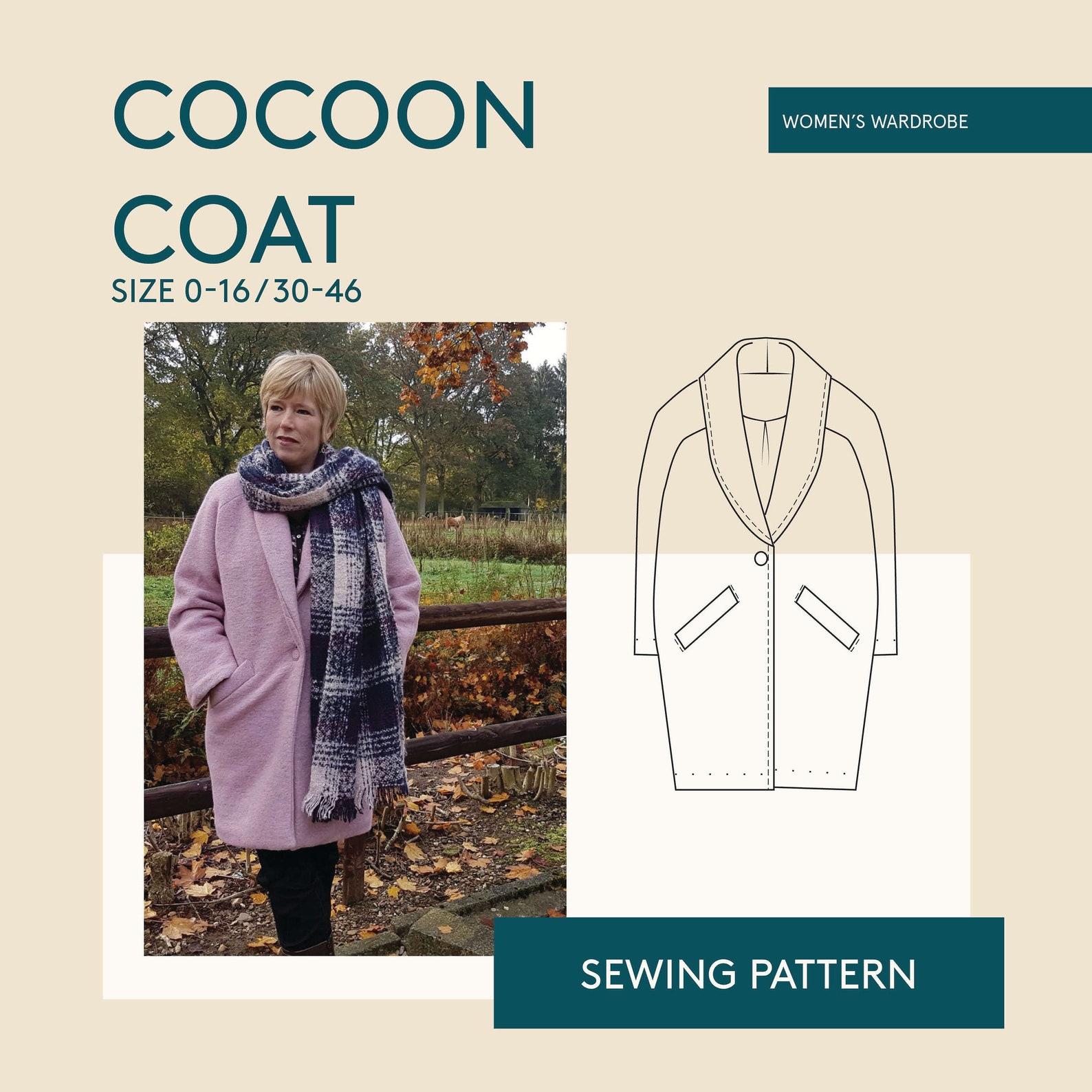 Winter Coat Sewing Pattern / Cocoon Coat PDF Sewing Pattern / Etsy