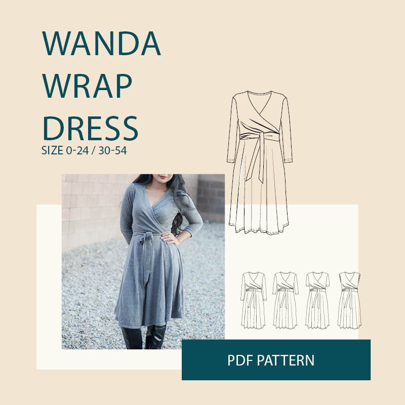 Jersey Wrap Dress Pattern Pdf Spring Fashion Trend Sewing Etsy Australia