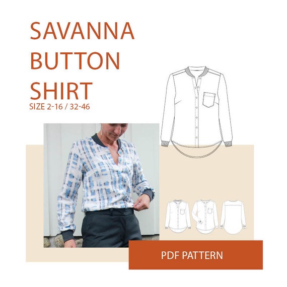 Shirt patterns for woman shirt sewing pattern for womenshirt Etsy