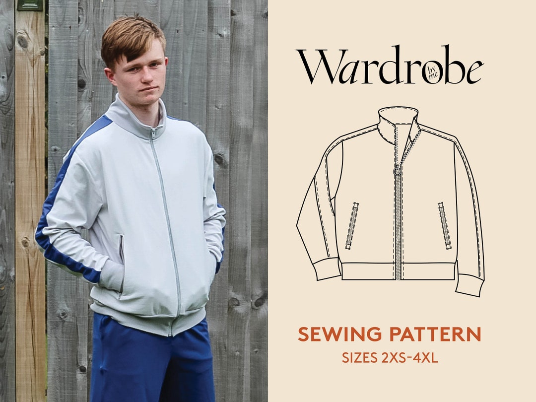 Jacket Sewing Pattern PDF Men's Sizes 2XS4XL Track Etsy