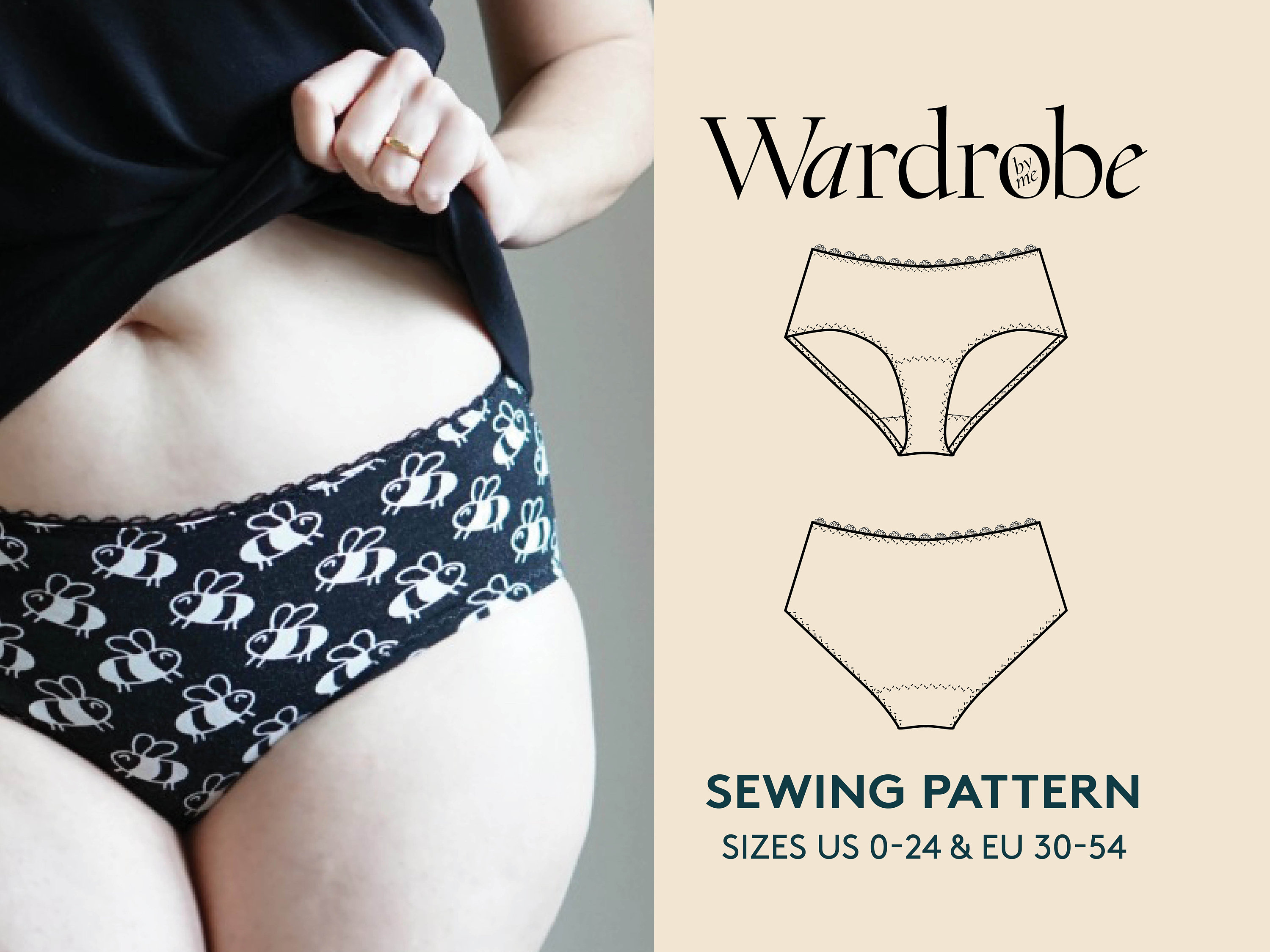 Panties Sewing Pattern and Video Tutorial, Easy Sewing Pattern for