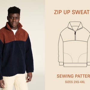 Half zipper sweater sewing pattern