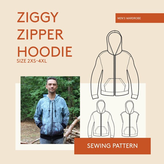 Zipper Hoodie Sewing Pattern Sizes 2XS/XS /S/M/L/XL/2XL Etsy