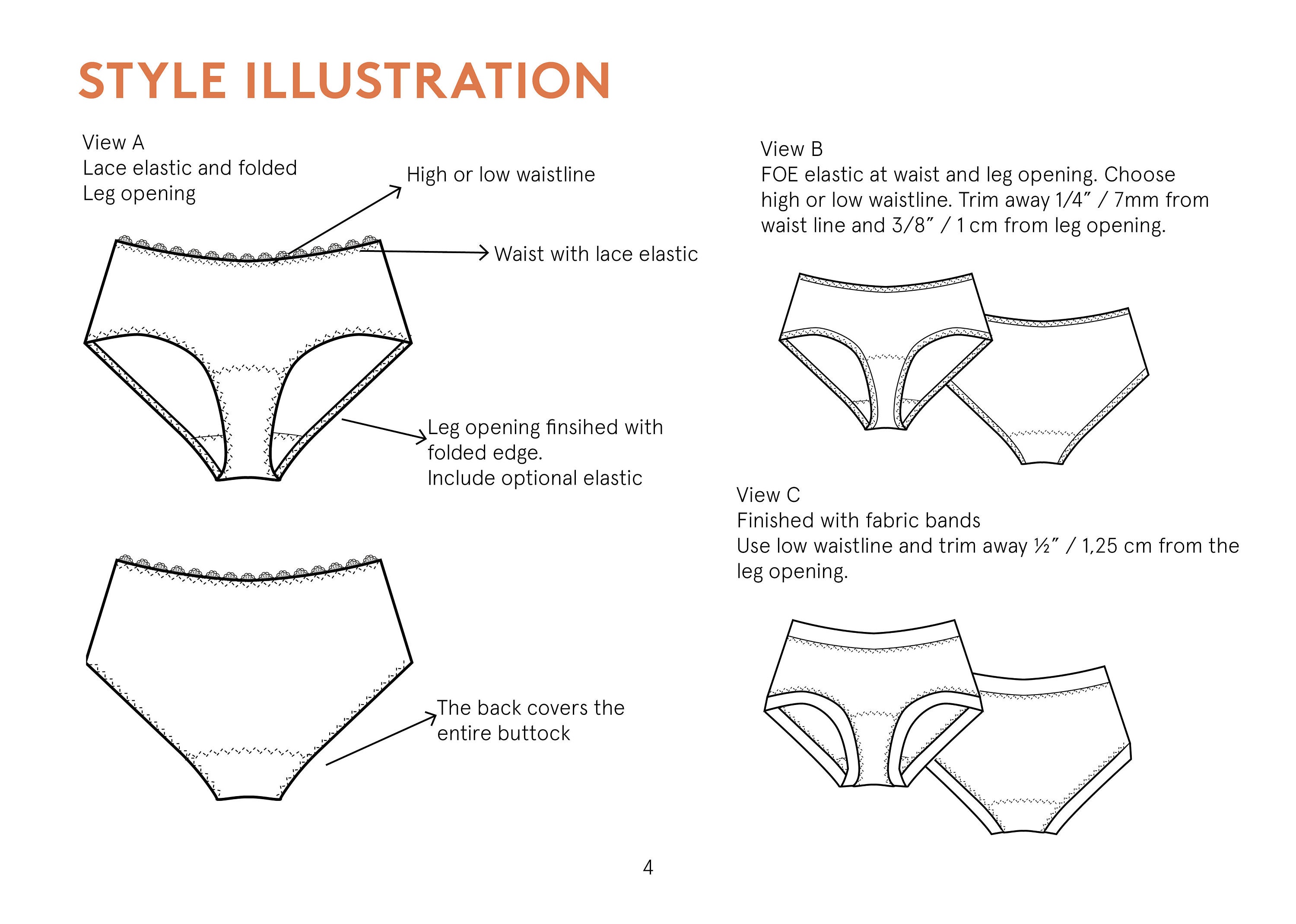 Panties Sewing Pattern and Video Tutorial, Easy Sewing Pattern for