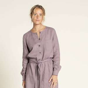 Shirt Dress sewing pattern and projector file, simple shirt  PDF sewing pattern. Easy sewing project for beginners