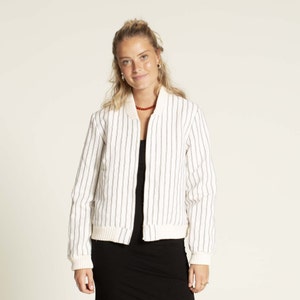 Bomber jacket Pattern, video tutorial, and projector file, Bomber jacket PDF sewing pattern for women, instant download