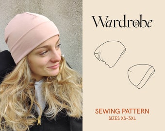 Beanie hat PDF sewing pattern and projector file - Easy DIY Sewing project for Beginners- Chemo Beanie pattern