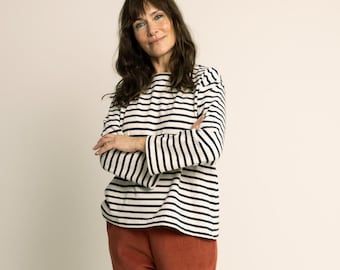 Easy Boat-Neck Blouse Sewing Pattern: Beginner T-Shirt (PDF Pattern)