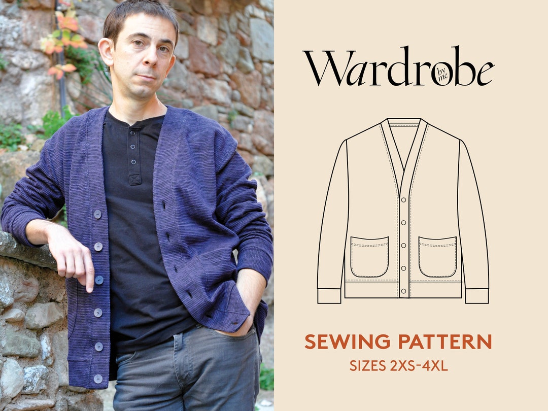Cardigan PDF Sewing Pattern for Men Sizes 2XS-4XL Men's - Etsy