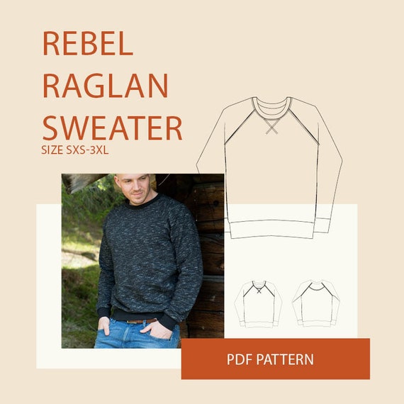 Men's Raglan Sweatshirt PDF Sewing Pattern Sweatshirt PDF | Etsy