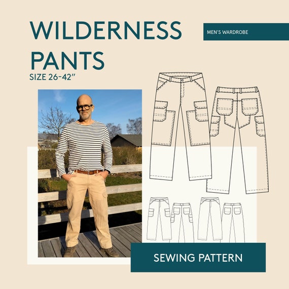 Work Pants Sewing Pattern Size 26-42 