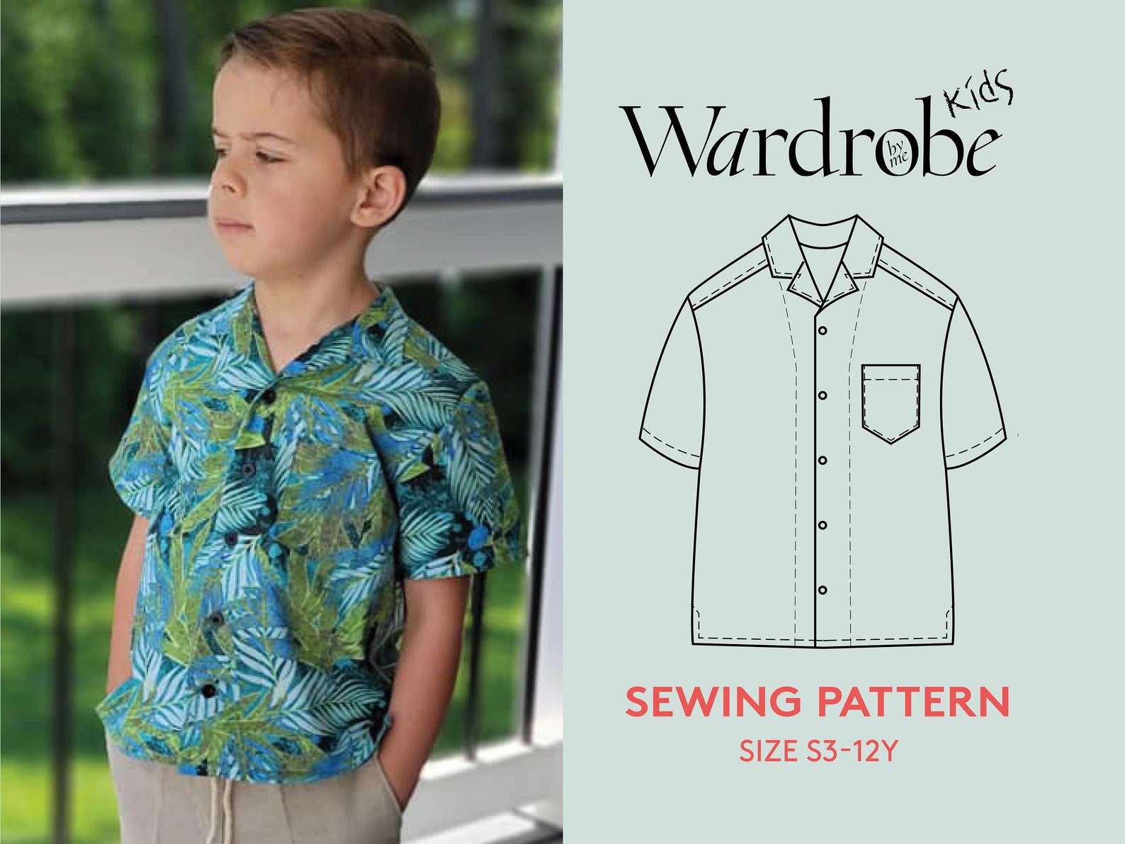 Shirt Sewing Pattern for Kids Size 3-12Y Bowling Shirt PDF - Etsy
