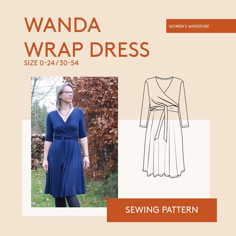 Jersey Wrap Dress Pattern Pdf Spring Fashion Trend Sewing Etsy