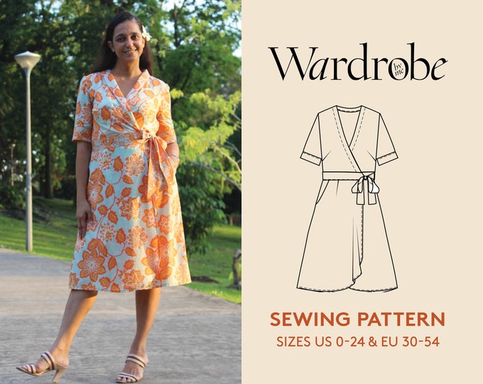 SALE Andrea Wrap Top/dress PDF Pattern With Copy Shop Files Etsy