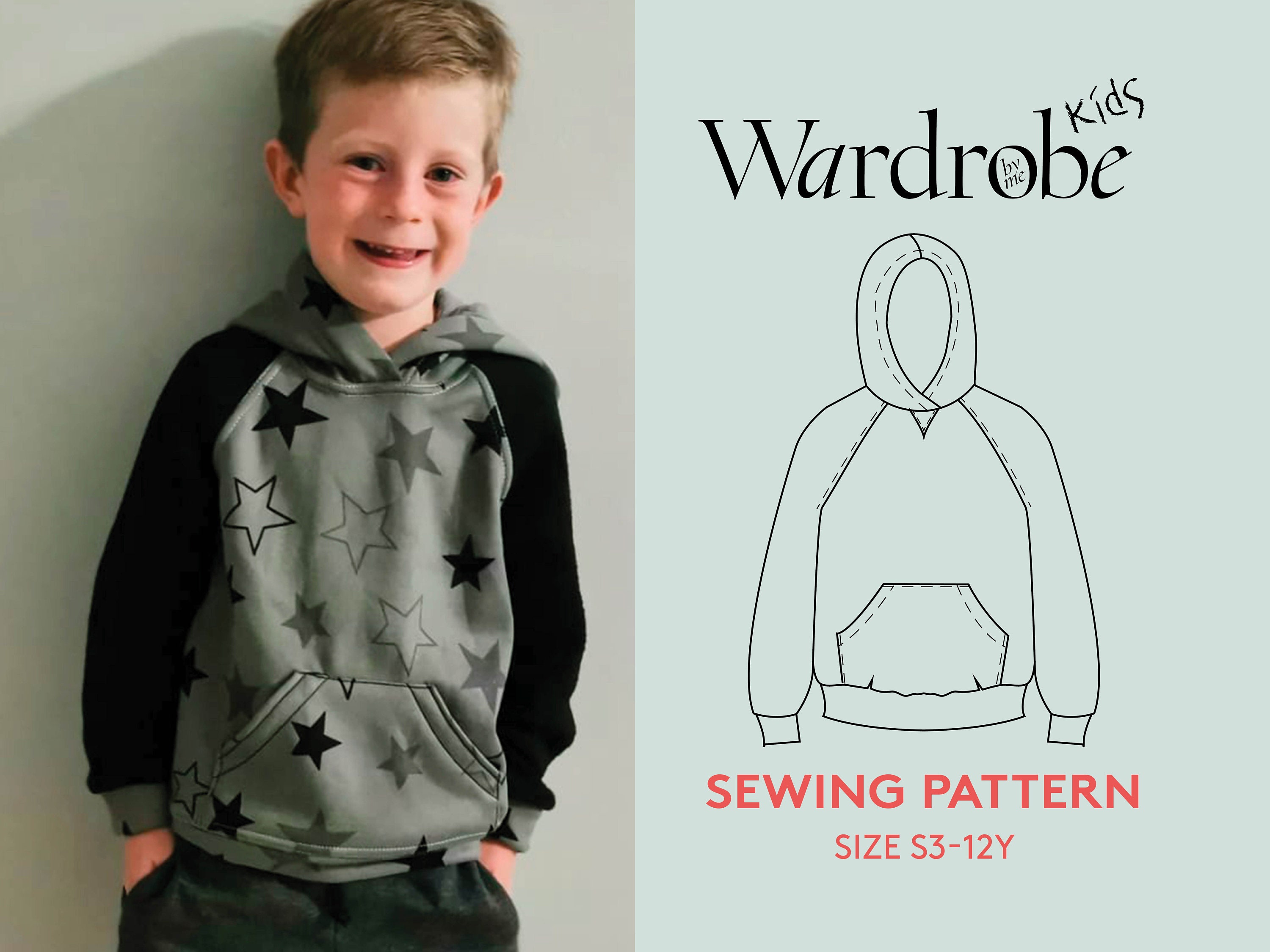 Children's Sewing Patterns, Hoodie With Ears Sewing Pattern