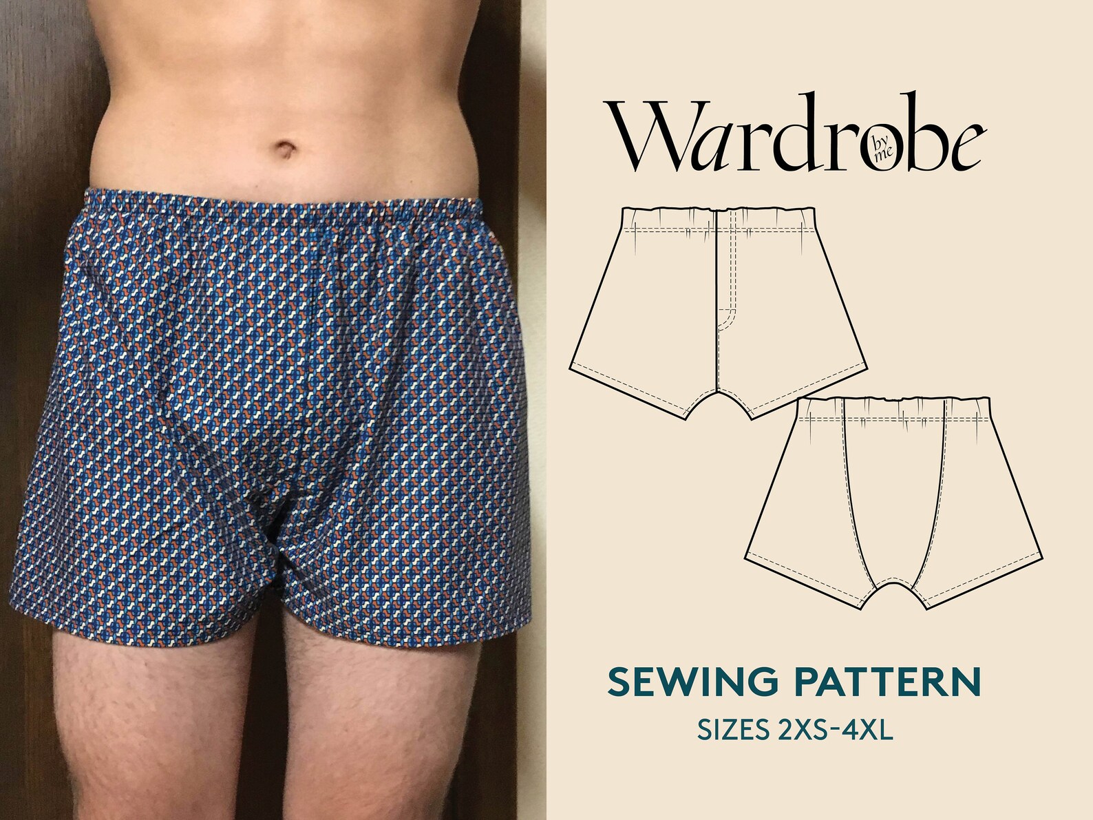 Boxer Shorts Sewing Pattern Sizes 2XS4XL Instant Download Etsy