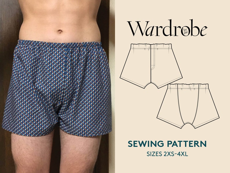 Boxer Shorts Sewing Pattern Sizes 2XS-4XL Instant Download - Etsy