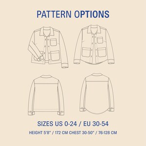 Projector Jacket Pattern Jacket Sewing Pattern, Projector File and Video Tutorial, Sizes US 0-24 ...