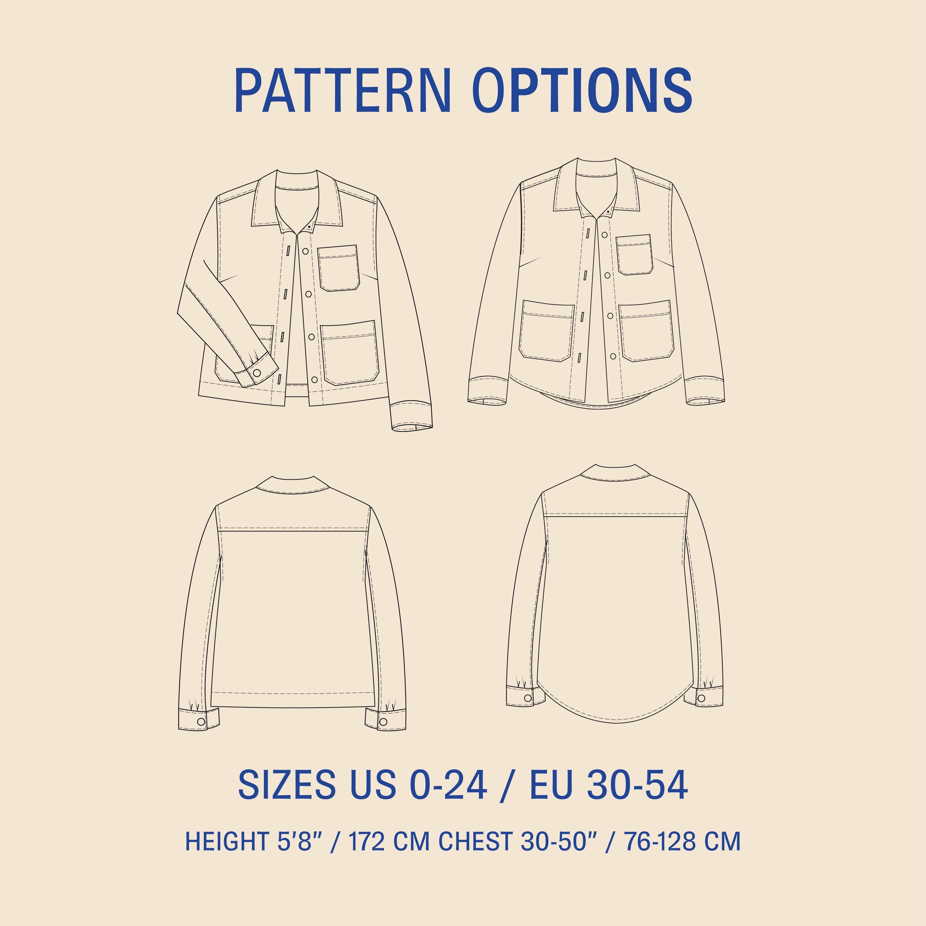 Projector Jacket Pattern Jacket Sewing Pattern, Projector File and Video Tutorial, Sizes US 0-24 ...