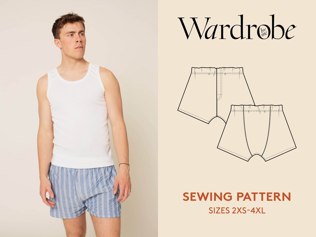 Boxer Shorts Sewing Pattern Sizes 2XS4XL, Instant Download, Easy