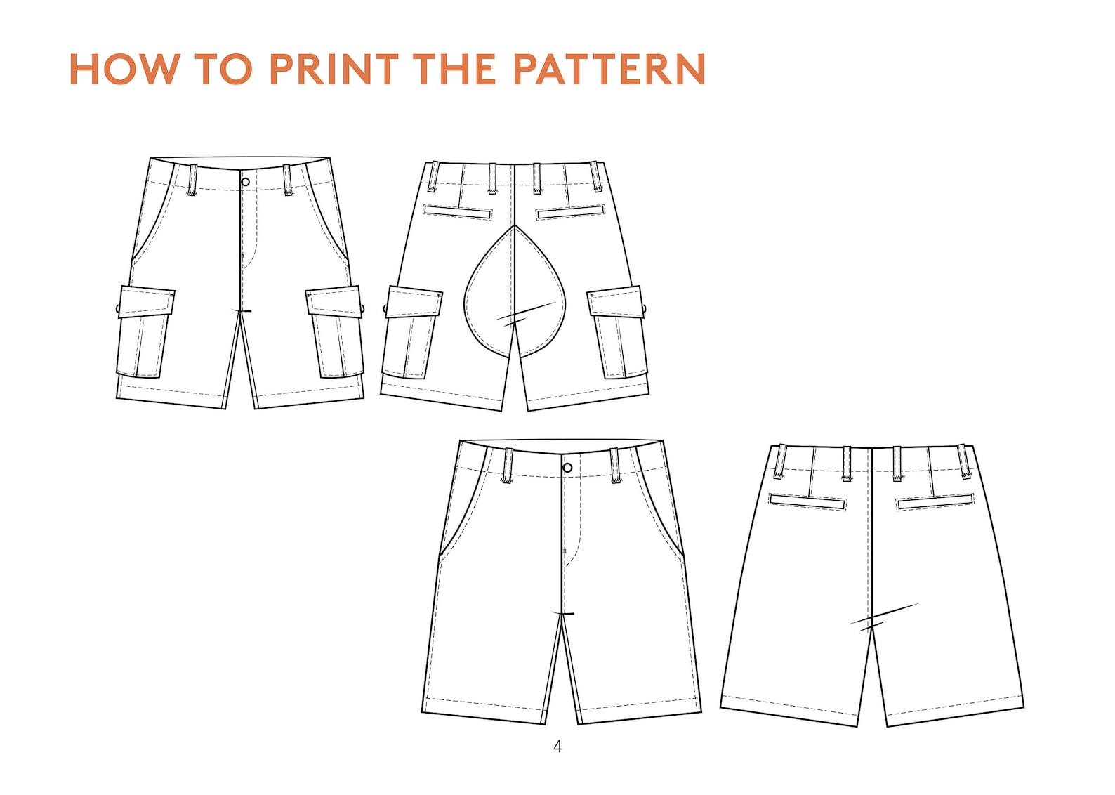 Cargo Shorts Sewing Pattern and Video Tutorial Sizes - Etsy