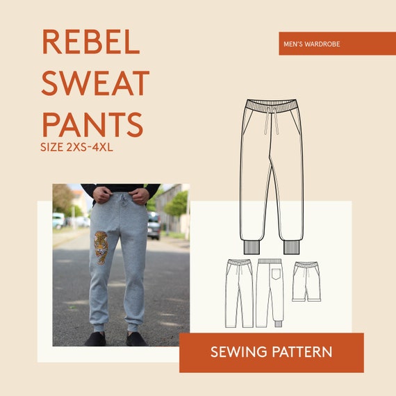 Patrón de costura de pantalones de chándal para hombres | Etsy España