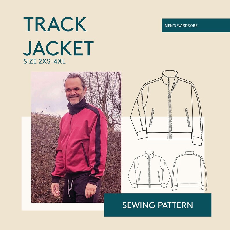 Jacket Sewing Pattern PDF Men's Sizes 2XS4XL Track Etsy