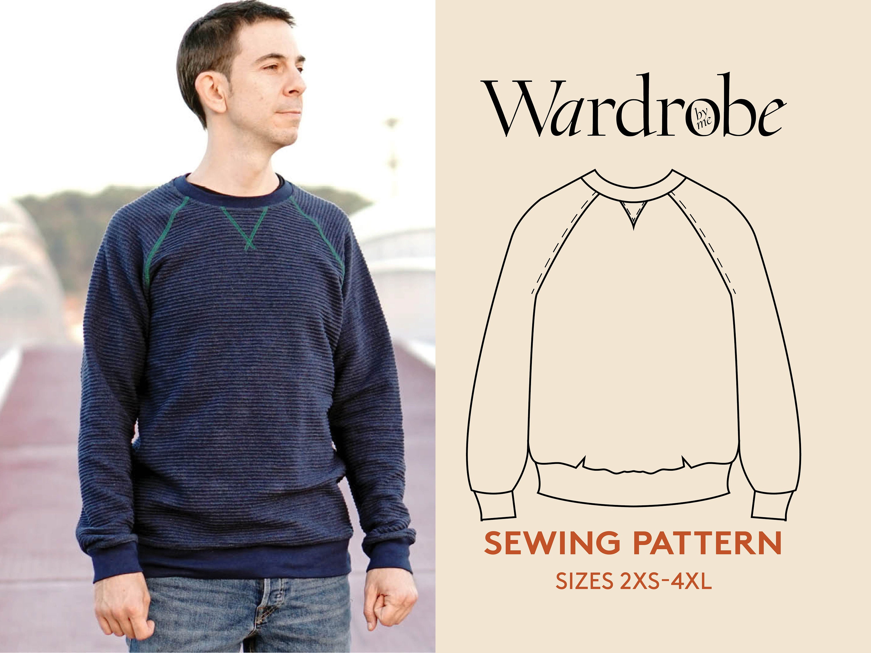 Easy Sweatshirt Sewing Pattern for Men's Sizes 2XS-4XL - Etsy