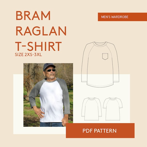 Mens raglan tshirt PDF sewing pattern Raglan tshirt PDF Etsy