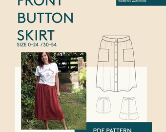 button front skirt 3d