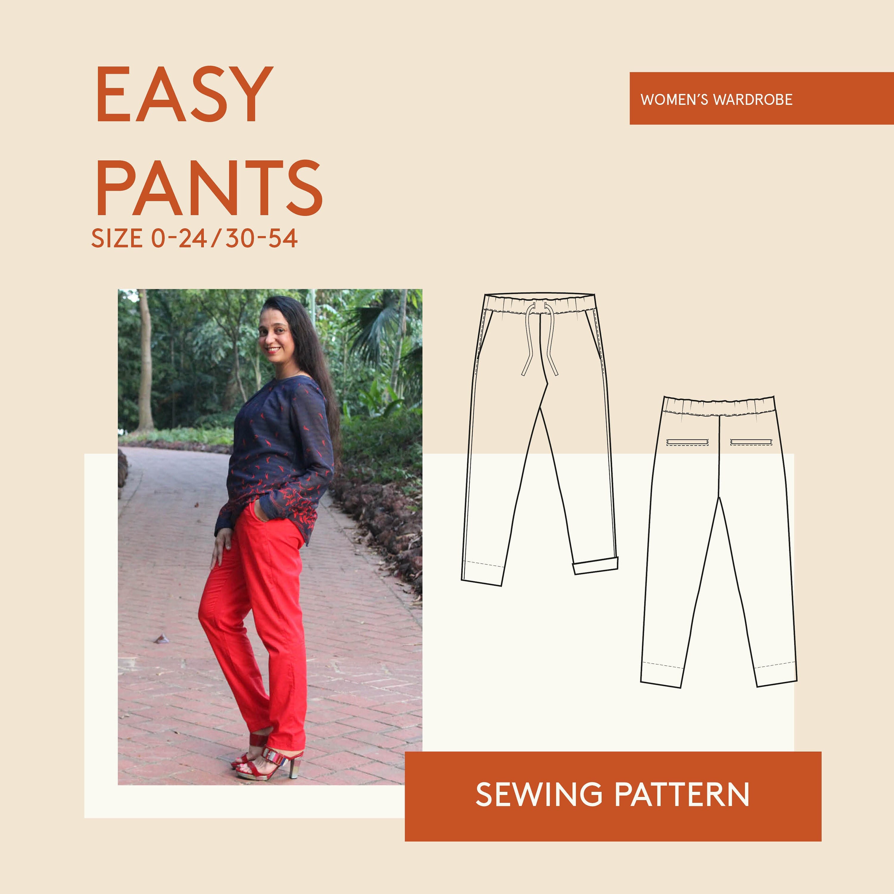 Easy Pants Sewing Pattern for Women 