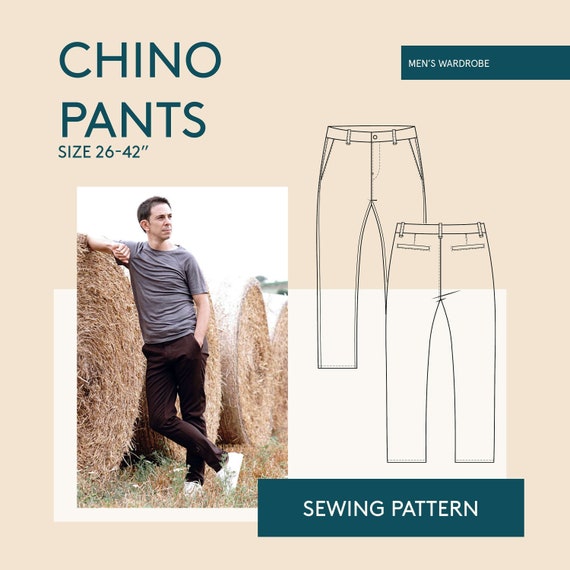 Chino Pants Sewing Pattern Size 26-42 