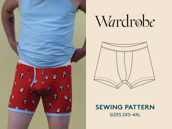 Boxer Briefs Sewing Pattern in Men's Sizes 2XS-4XL, Projector File