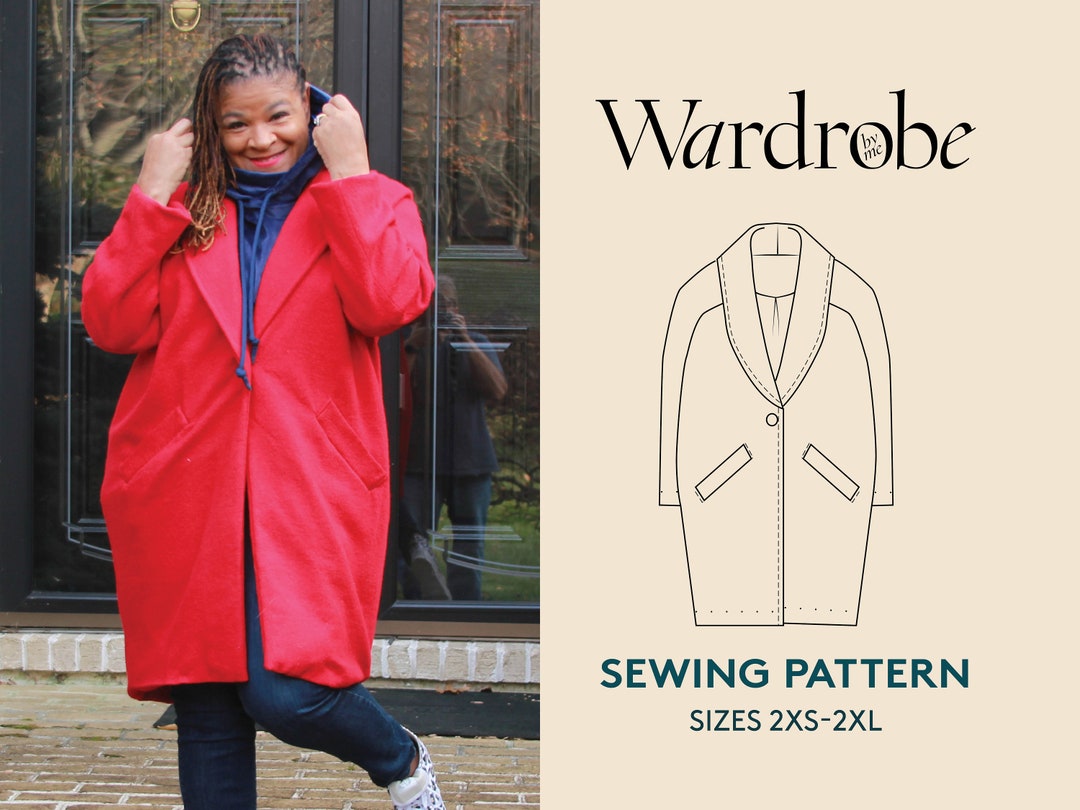 Winter Coat Sewing Pattern / Cocoon Coat PDF Sewing Pattern / Etsy