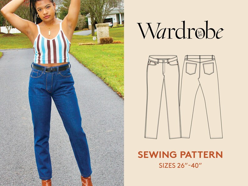 Jeans Sewing Pattern Video Tutorial Size 26 Etsy