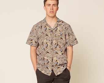 Men&#39;s Tropical Bowling Shirt Sewing Pattern: Sizes 2XS-4XL (PDF Pattern)