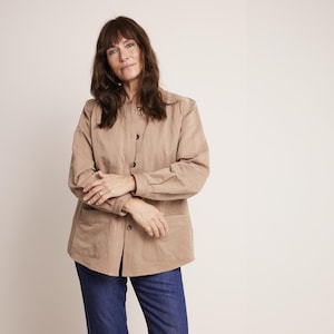 Overshirt jacket sewing pattern, projector file, and video Tutorial,  Womens sizes, Jacket PDF sewing pattern, Instant download