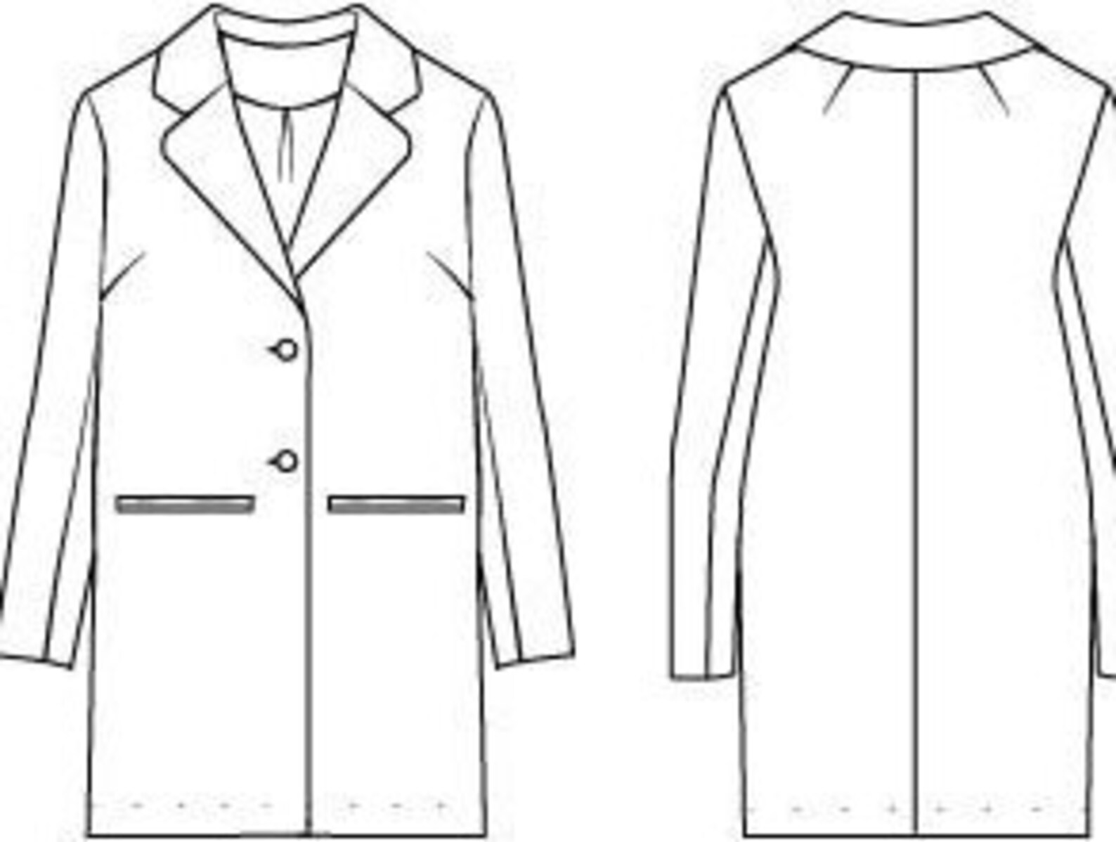 Coat PDF Pattern Womens Classic Coat Pdf Pattern Wool Coat Etsy