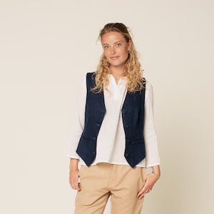 Vest PDF sewing pattern, projector file, and sewing Video Tutorial, women&#39;s sizes US 0-24/EU 30-54, Gilet waistcoat pattern
