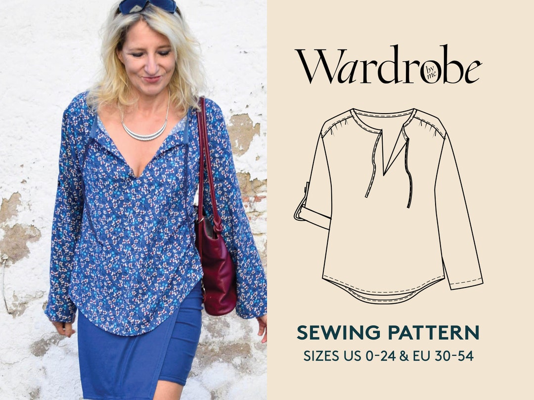 Boho Tunic Pattern Size 0 24 30 54 Women s PDF Sewing Etsy UK