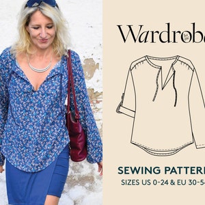 Boho tunic pattern and projector file | size 0-24/30-54 | Women's PDF sewing pattern | Create your own Tunic DIY