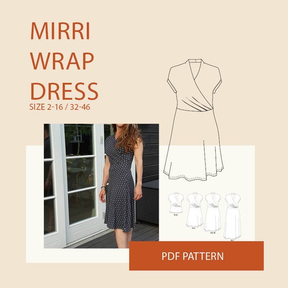 Wrap dress PDF sewing patternWomens jersey wrap dress pattern Etsy
