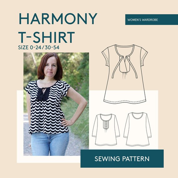 T-shirt Sewing Pattern Easy Sewing Pattern Women's - Etsy