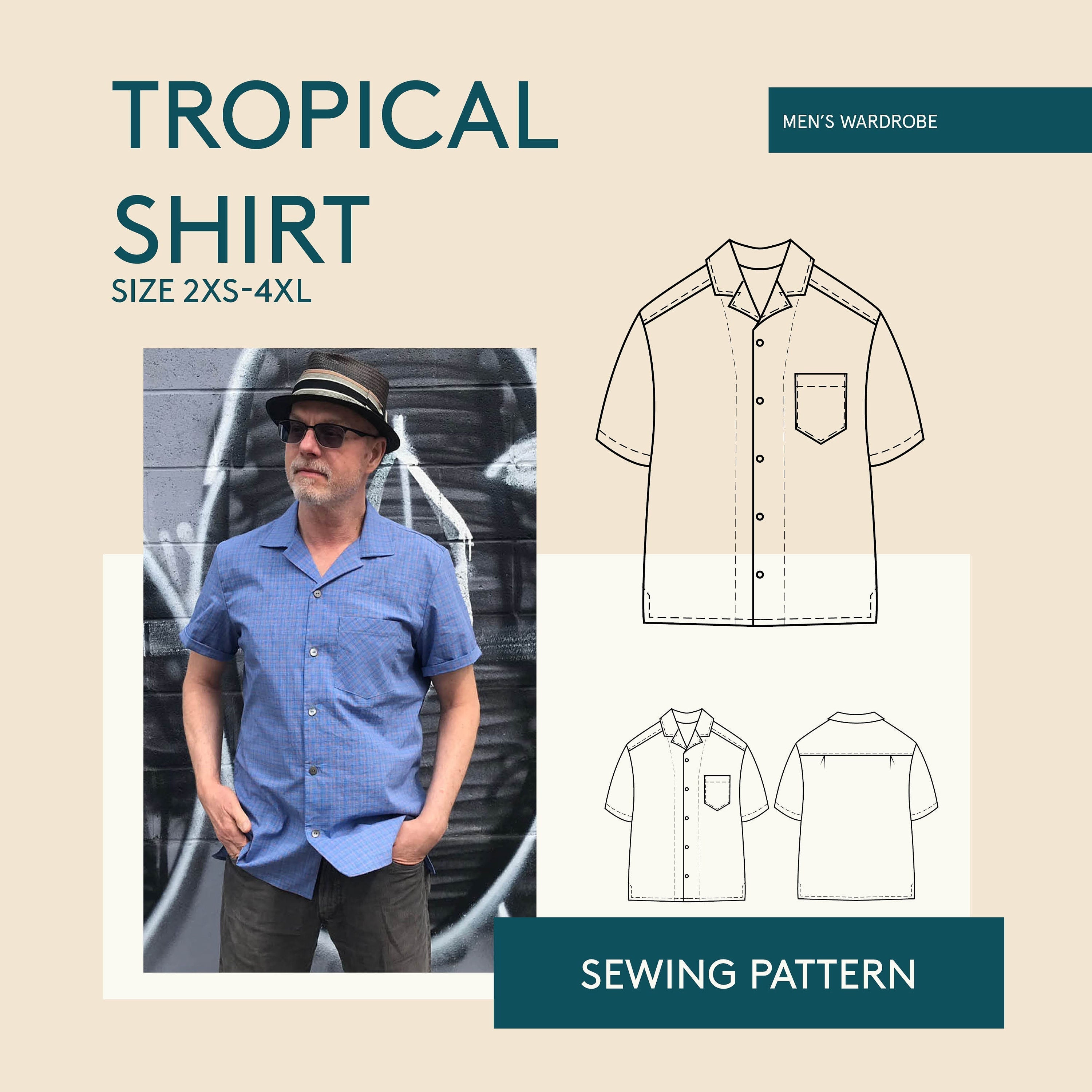 Tropical Shirt Sewing Pattern Sizes 2XS 