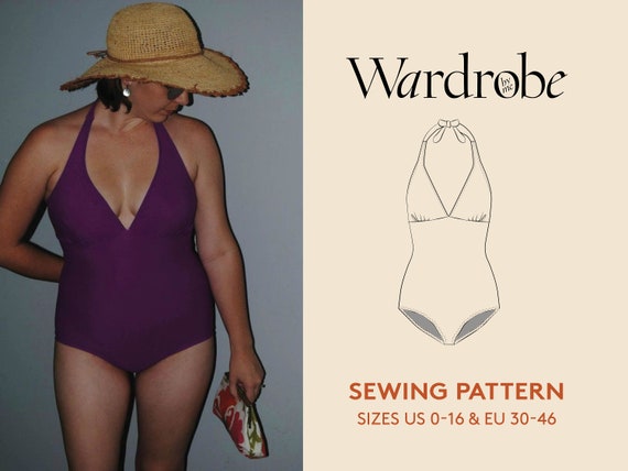 Swimsuit PDF Sewing Pattern in Sizes US 0-16/ EU 30-46, Bathing