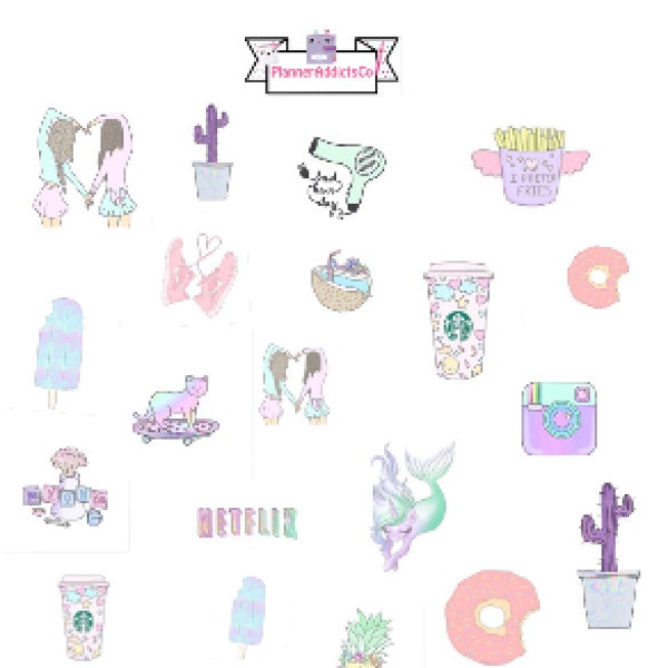 Tumblr Inspired Pastel, Girly, & Cute Planner Stickers!