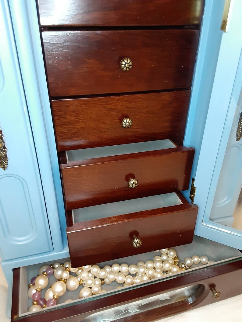 Large Table Top Jewelry Box Jewelry Armoire Jewelry Etsy