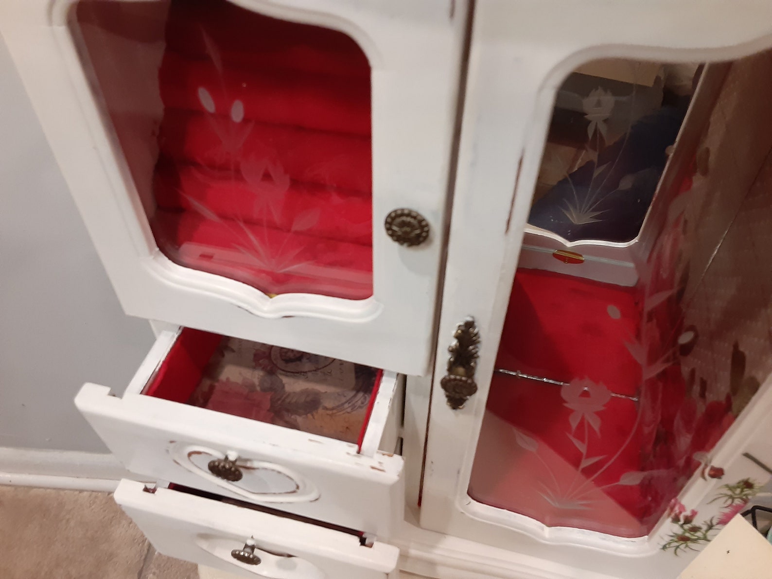 Vintage large tabletop jewelry box restyled painted Etsy