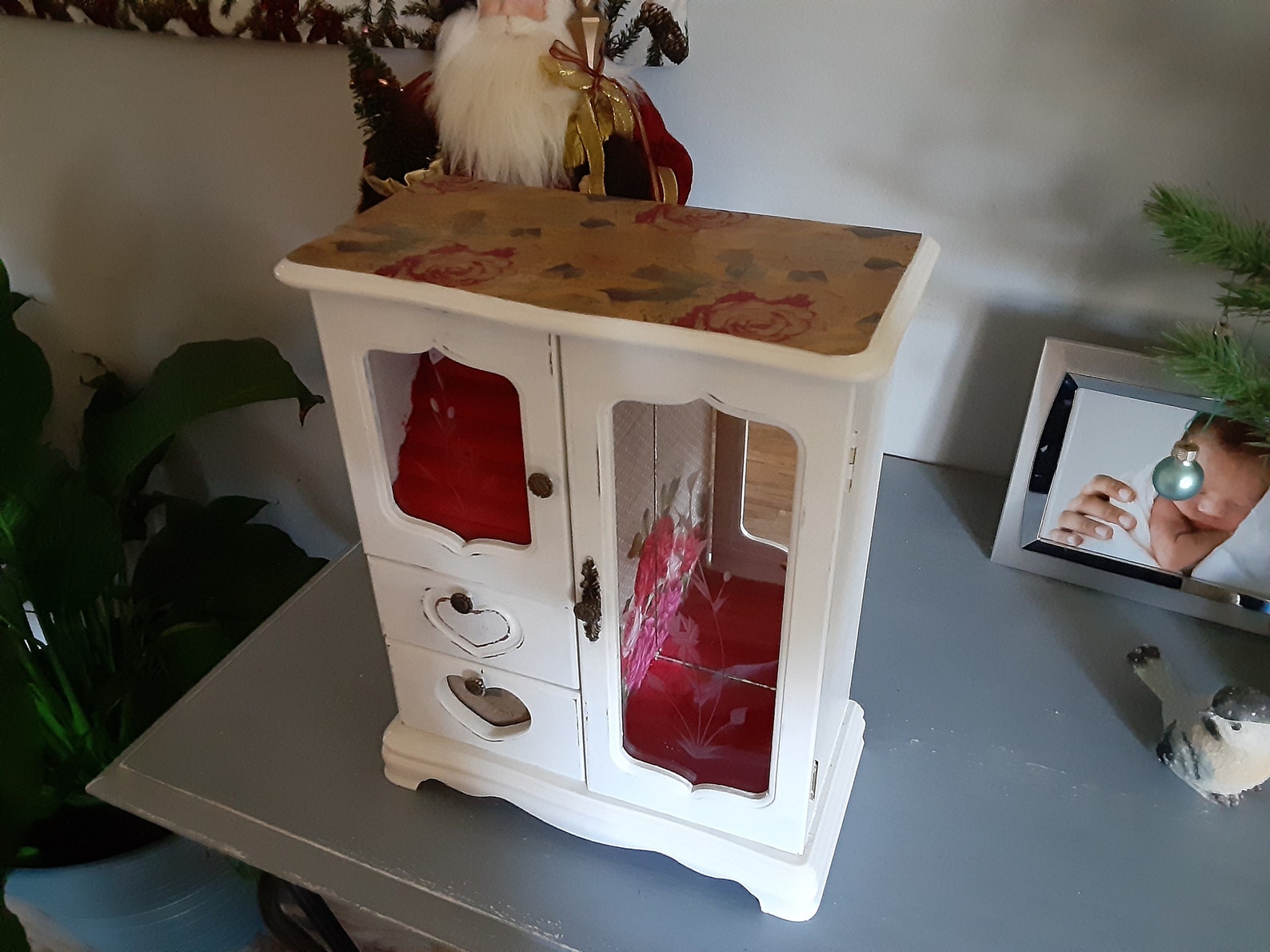 Vintage large tabletop jewelry box restyled painted Etsy